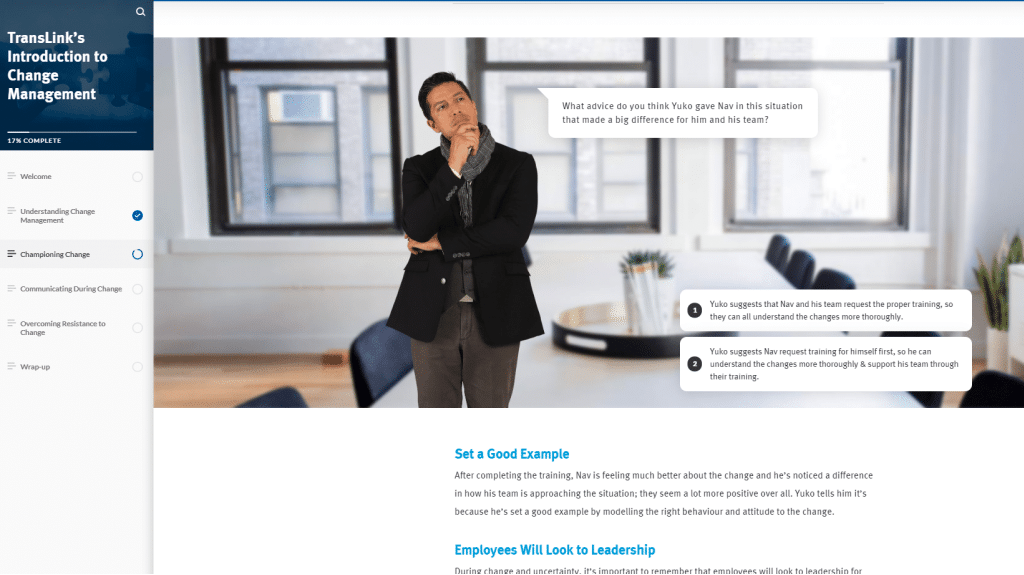 Project Spotlight: TransLink Change Management & Mentorship eLearning Courses